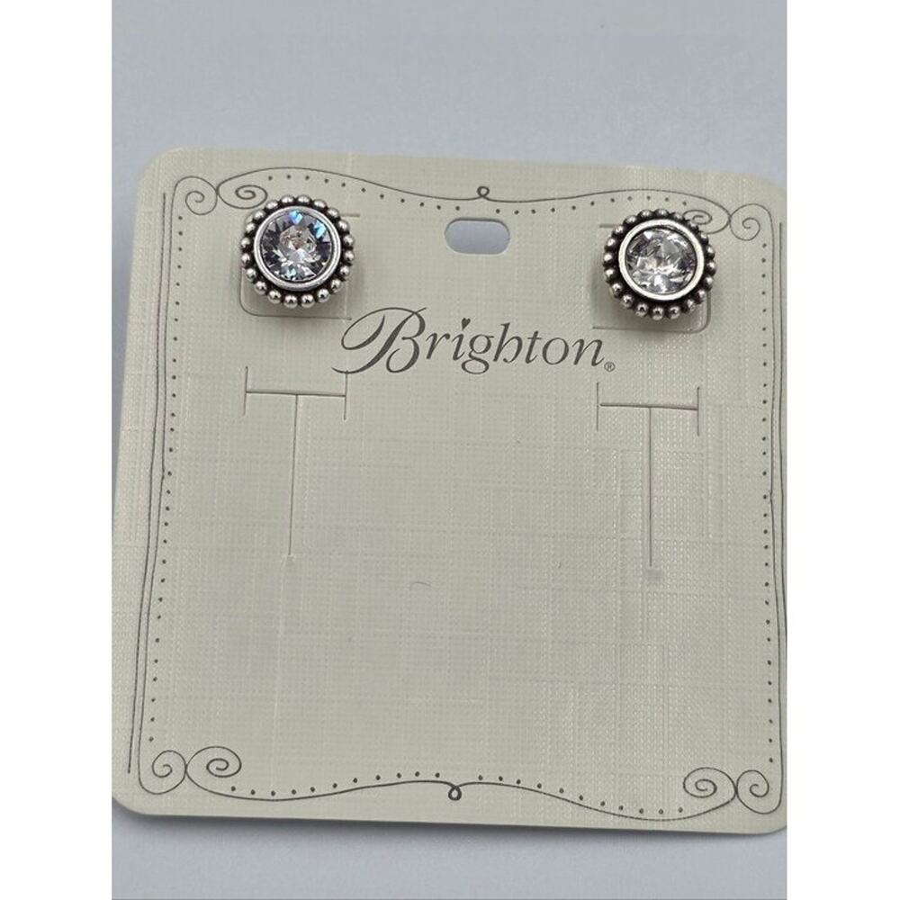 Brighton Meridian Petite Post Earrings Swarovski Crystal Silver Bezel Studs